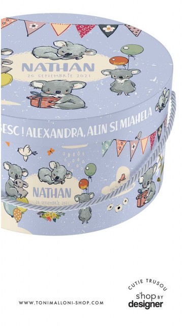 Cutie Koala trusou botez rotunda cu ursuleti Koala si baloane colorate 2